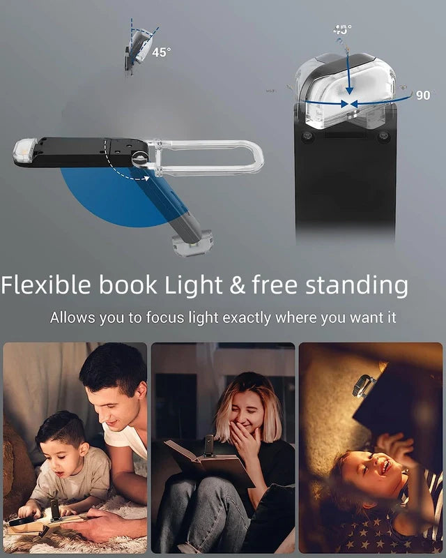 USB Mini Clip-On Reading Light – Foldable, Portable, and Easy on the Eyes